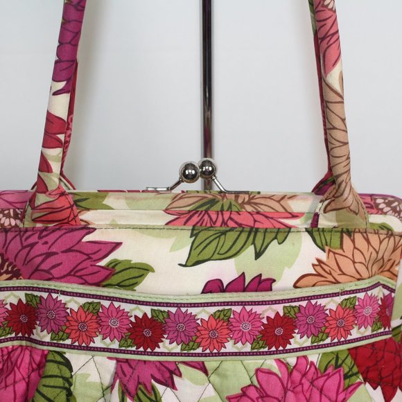 Vera Bradley Hello Dahalia Red Pink Green Flowers - Picture 2 of 8
